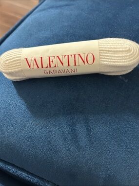 Valentino Garavani White Shoelaces with Branded Wrap